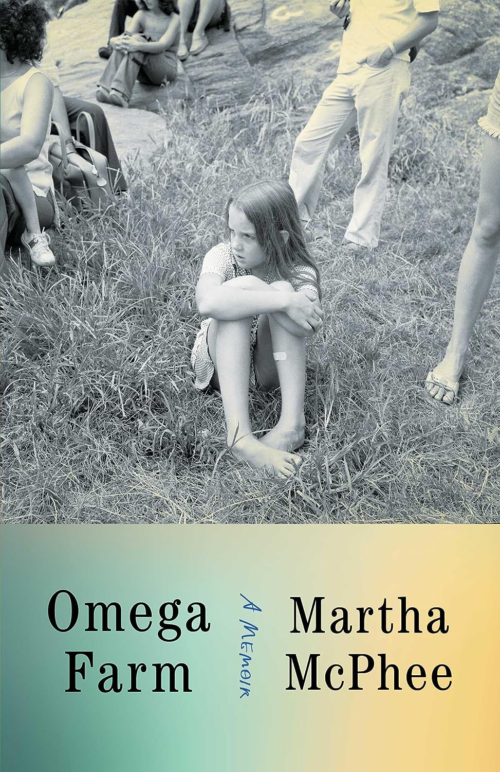 a graphic of the cover of Omega Farm: A Memoir by Martha McPhee