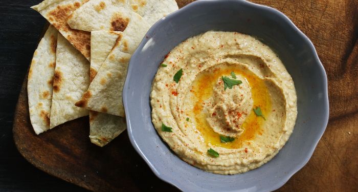 hummus with a side of pita