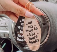 picture of bookish motel keychain