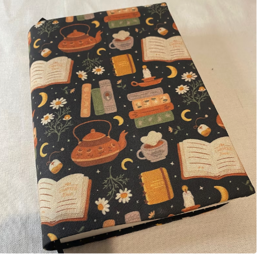 Cozy Books and Tea Adjustable Book Cover