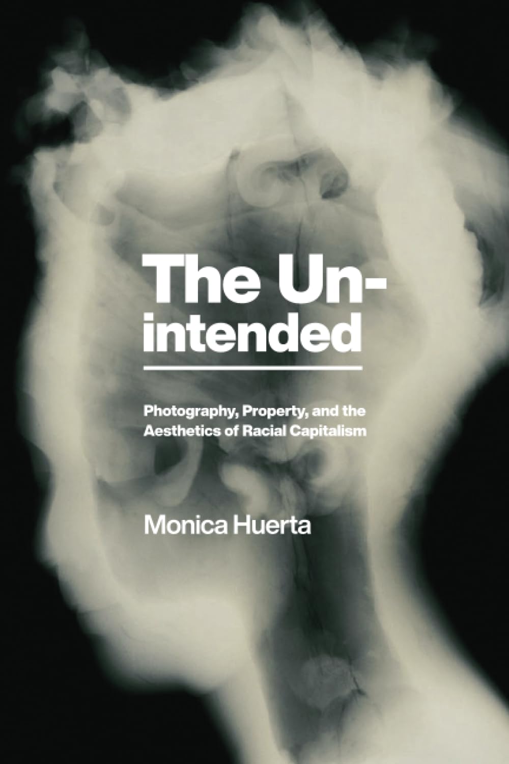 a graphic of the cover of The Unintended: Photography, Property, and the Aesthetics of Radical Capitalism by Monica Huerta
