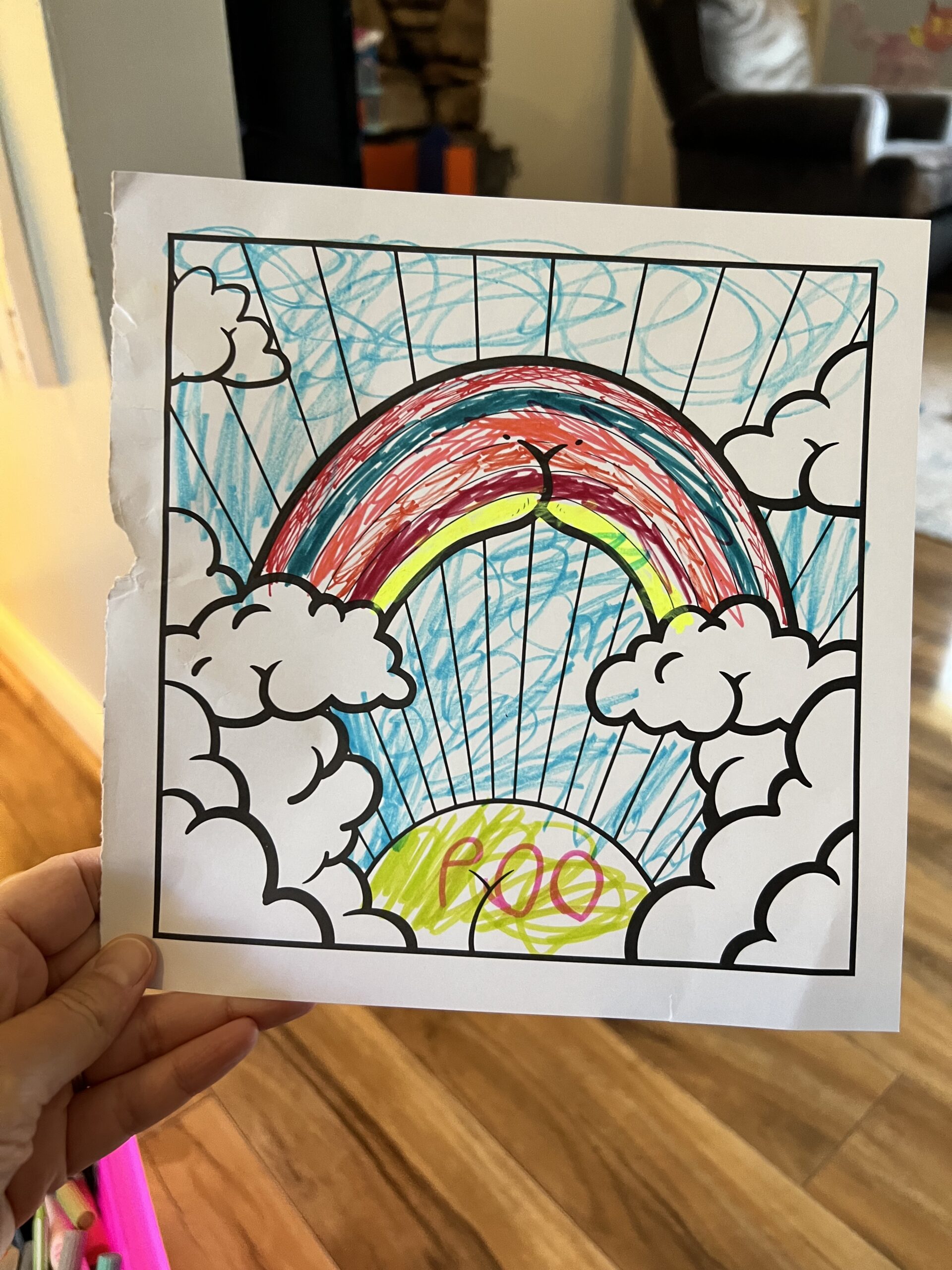 Butt rainbow coloring page, the kids are all right