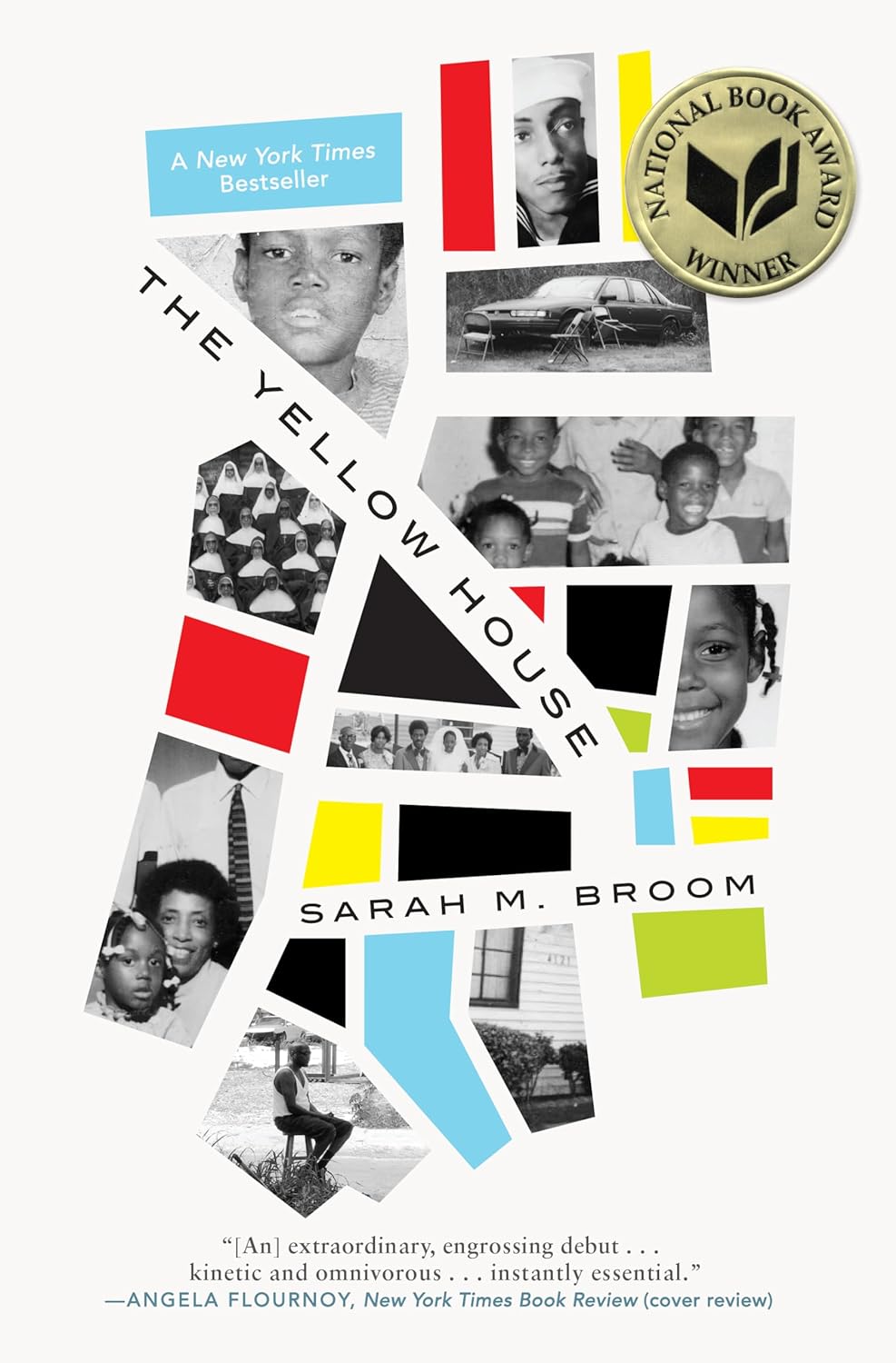 a graphic of the cover of The Yellow House by Sarah M. Broome