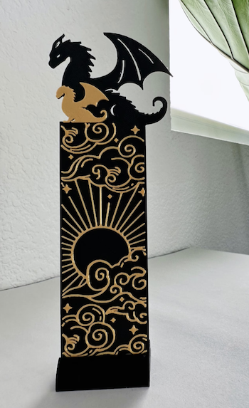 black and gold dragon bookmark