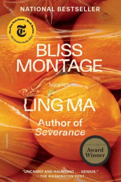 a graphic of the cover of Bliss Montage: Stories by Ling Ma