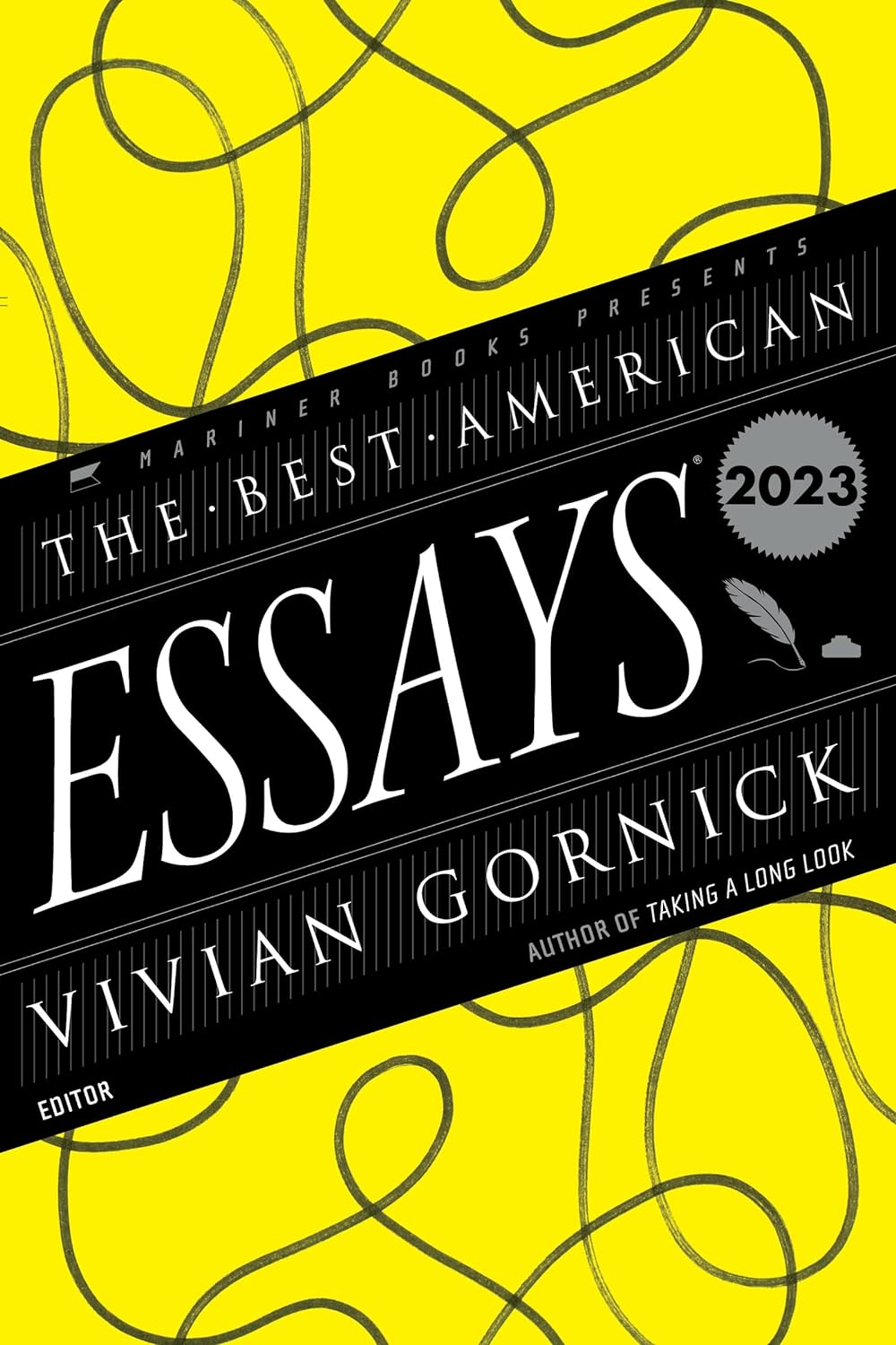 a graphic of the cover of The Best American Essays 2023 edited by Vivien Gornick