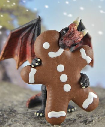 Dragon eating gingerbread