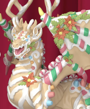 a photo of a 3d printed Gingerbread dragon