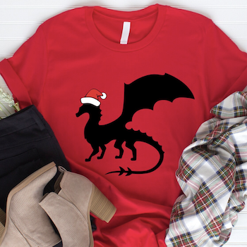 santa dragon t-shirt