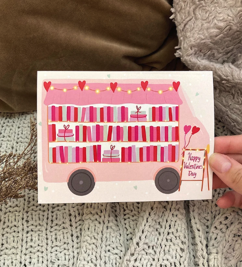 Bookmobile Valentine’s Day Card