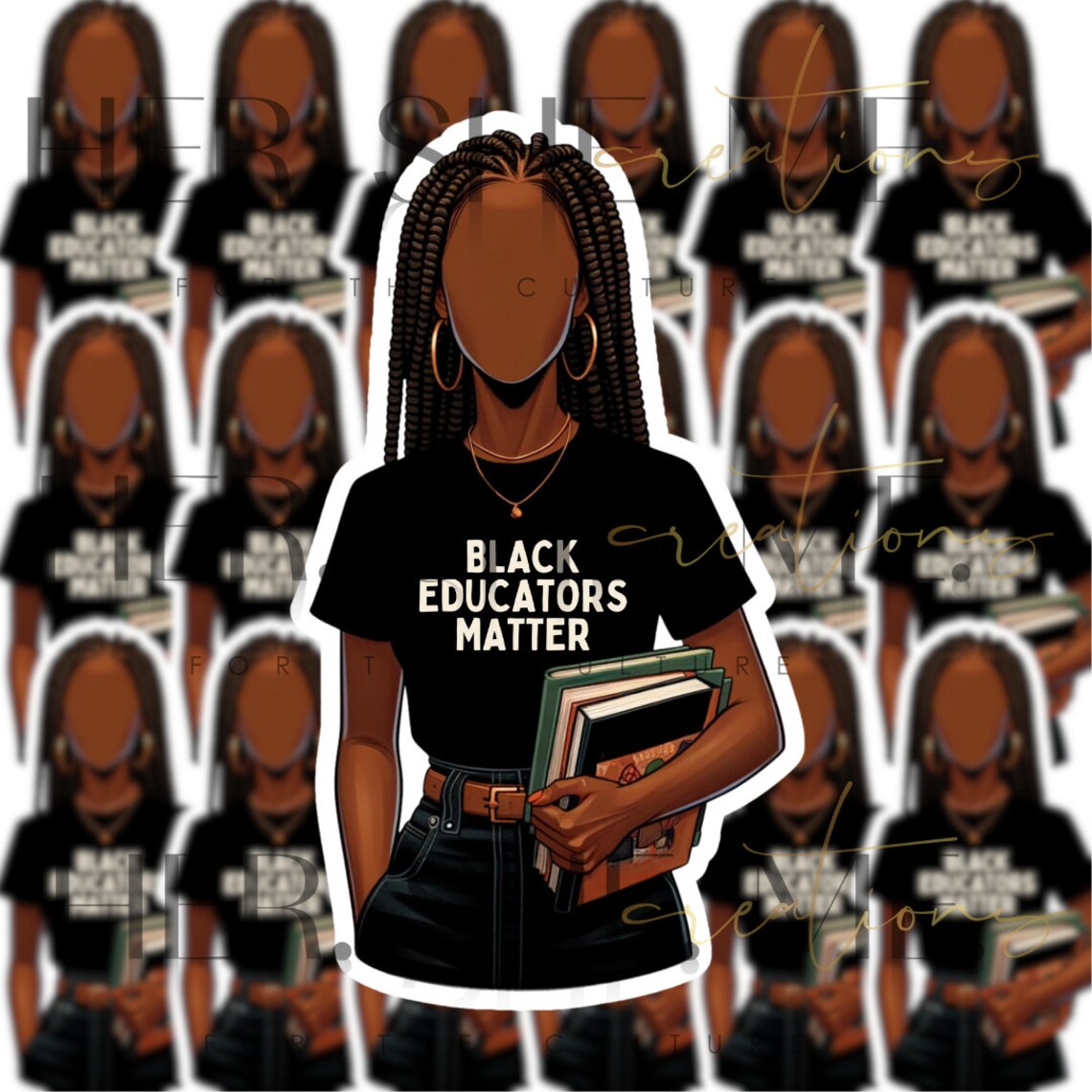 Black Educators Matter Sticker by HerSheMeCreations