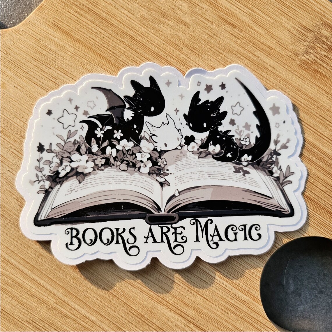 Books Are Magic Dragon Sticker by UmasWonderland