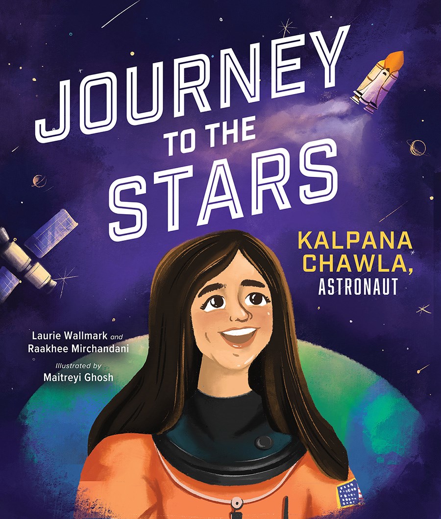 Cover of Journey to the Stars by Laurie Wallmark and Raakhee Mirchandani, illustrated by Maitreyi Ghosh