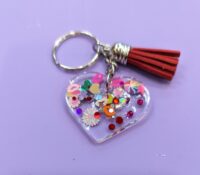picture of resin heart keychain