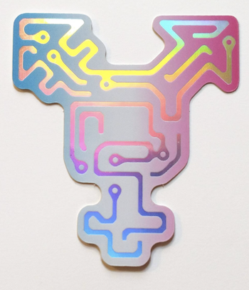 picture of a Trans cyborg sticker