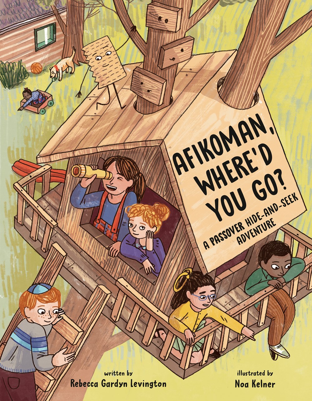 Cover of Afikoman, Where'd You Go? by Rebecca Gardyn Levington, illustrated by Noa Kelner