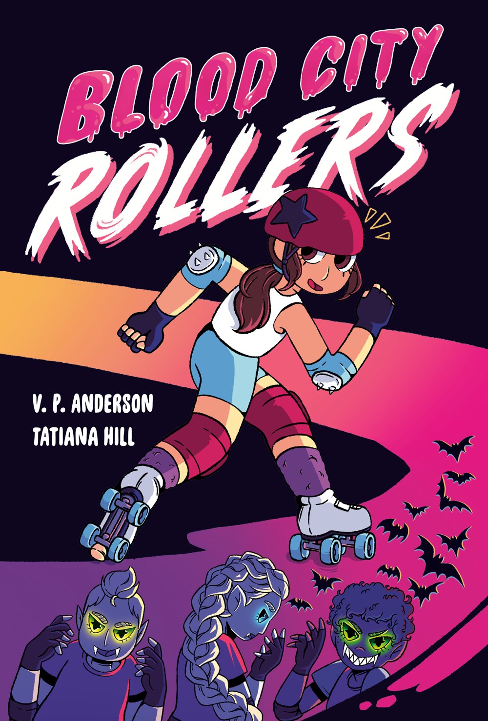 Cover of Blood City Rollers by V.P. Anderson, illustrated by Tatiana Hill