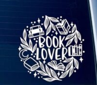 picture of book lover decal