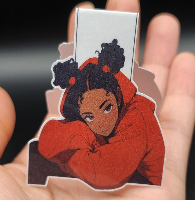 Black Girl in Red Magnetic Bookmark 