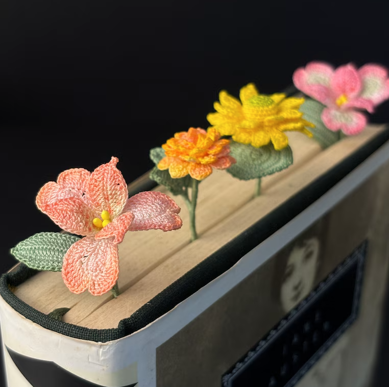 Handmade Crochet Flower Bookmarks