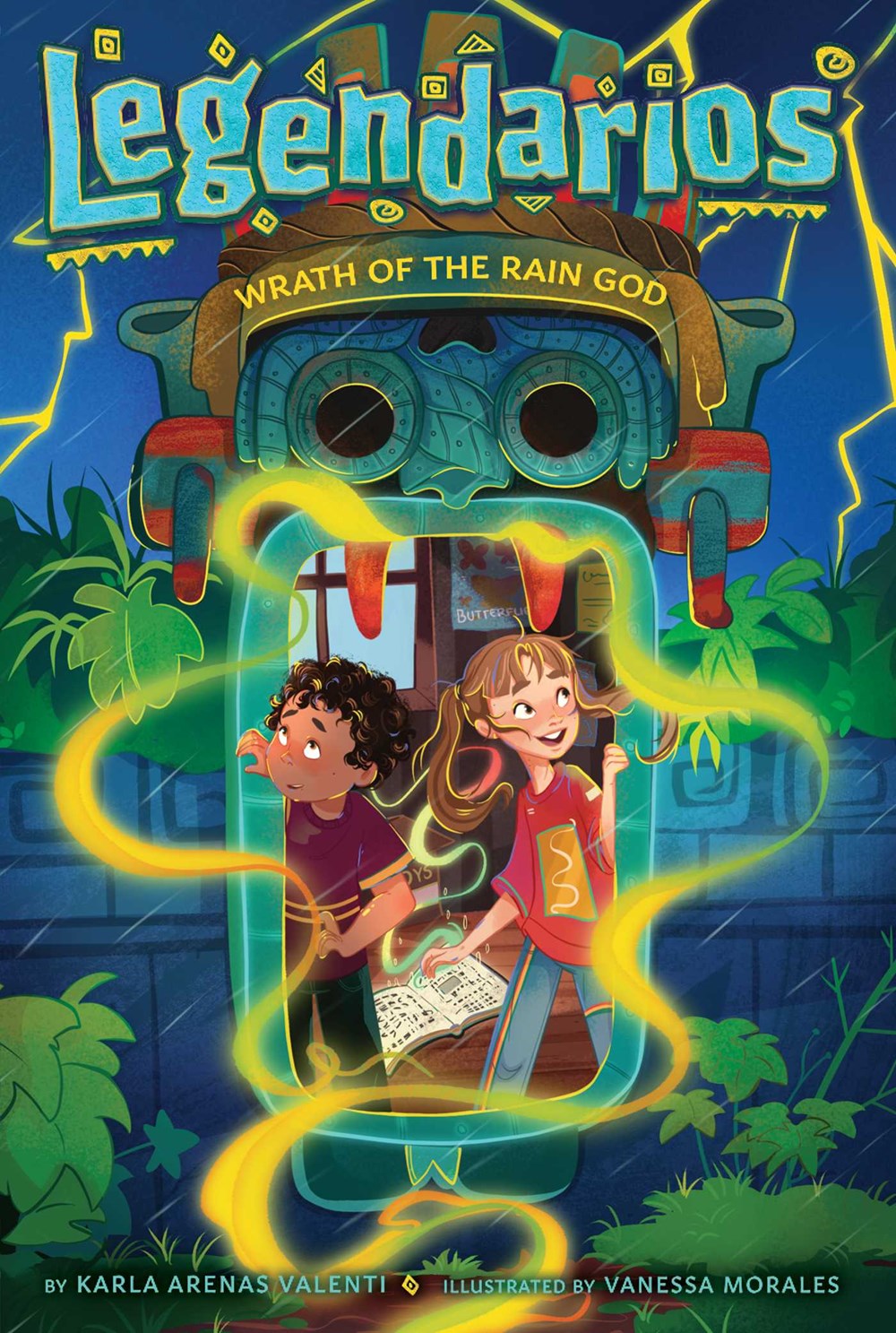 Cover of Legendarios: Wrath of the Rain God by Karla Arenas Valenti, illustrated by Vanessa Morales