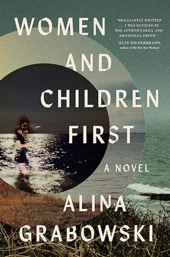 cover of Women and Children First by Alina Grabowski; woman standing by water in the moonlight