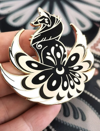 Nine-tailed fox enamel pin