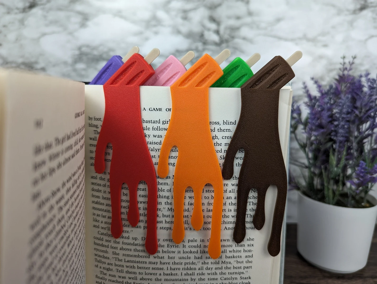 3D printed popsicle book marks