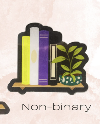 Queer bookshelf stickers