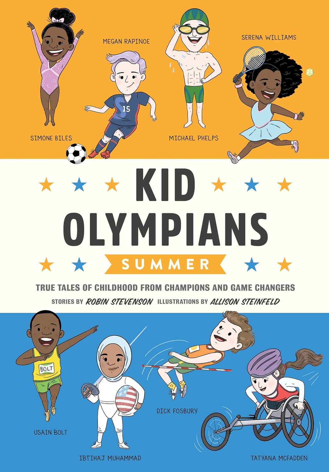 Cover of Kid Olympians: Summer by Robin Stevenson, illustrated by Allison Steinfeld