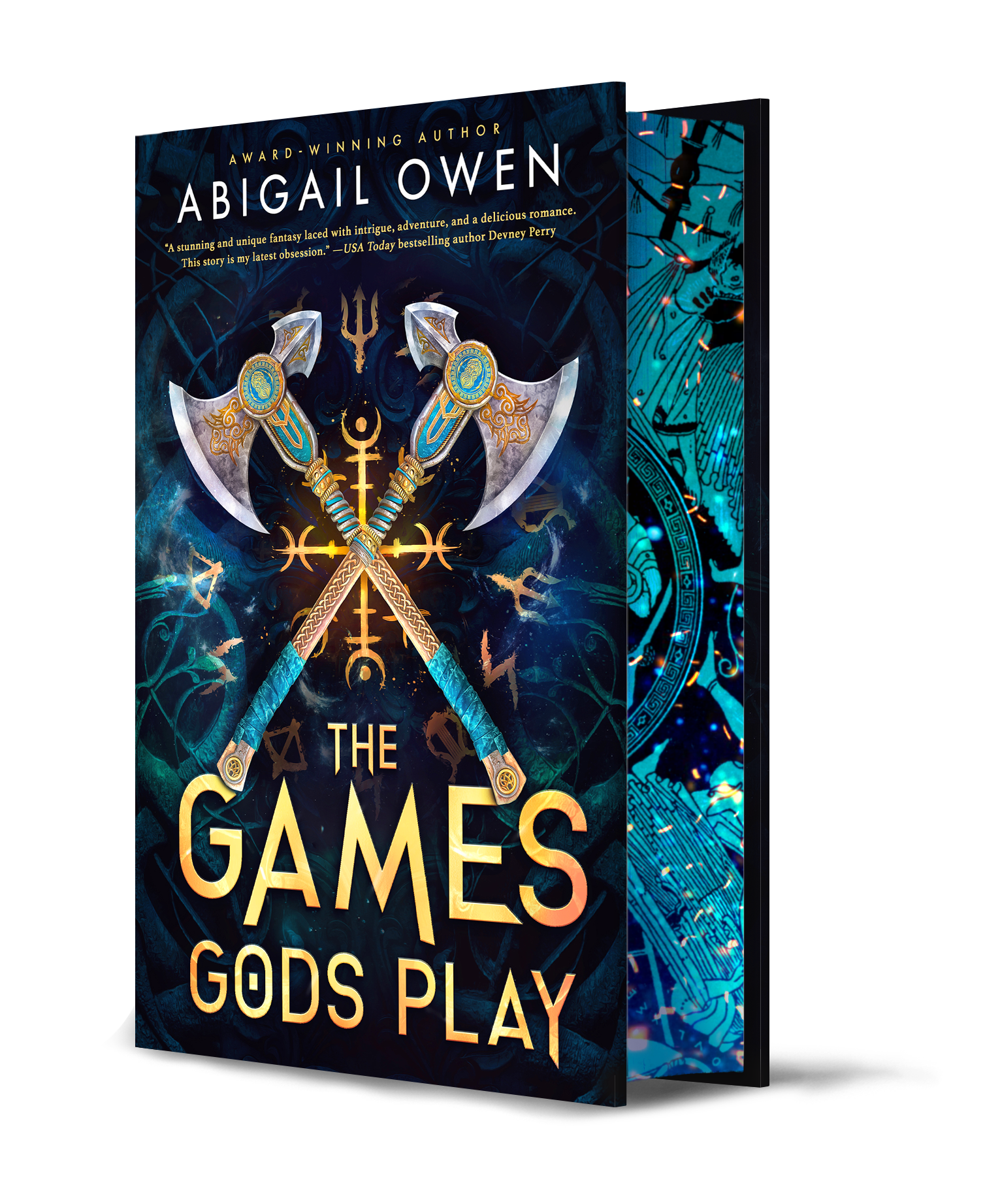 The Games Gods Play by Abigail Owen cover with decorated edges