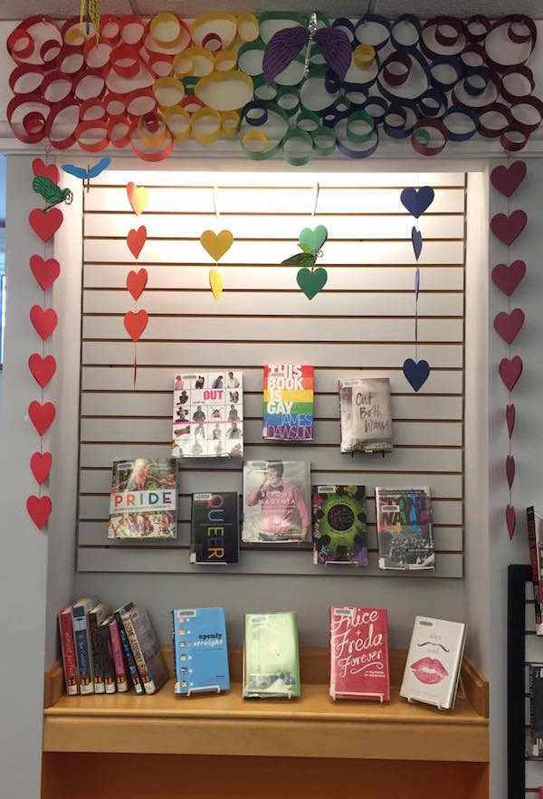 Pride Month Window Display: Carmichael's Bookstore