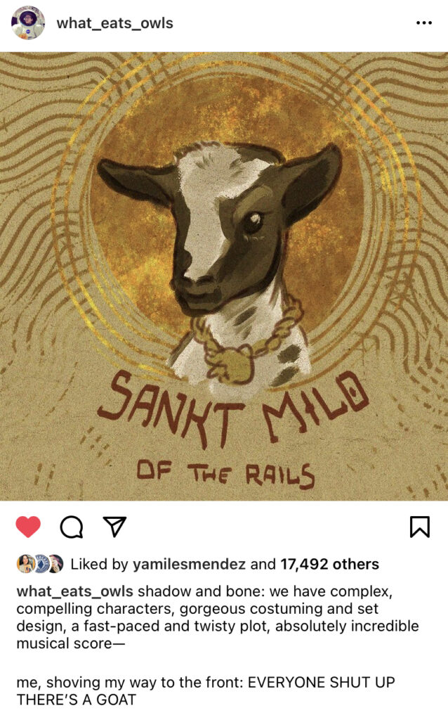 Instagram image of an illustration of Sankt Milo, the GOAT
