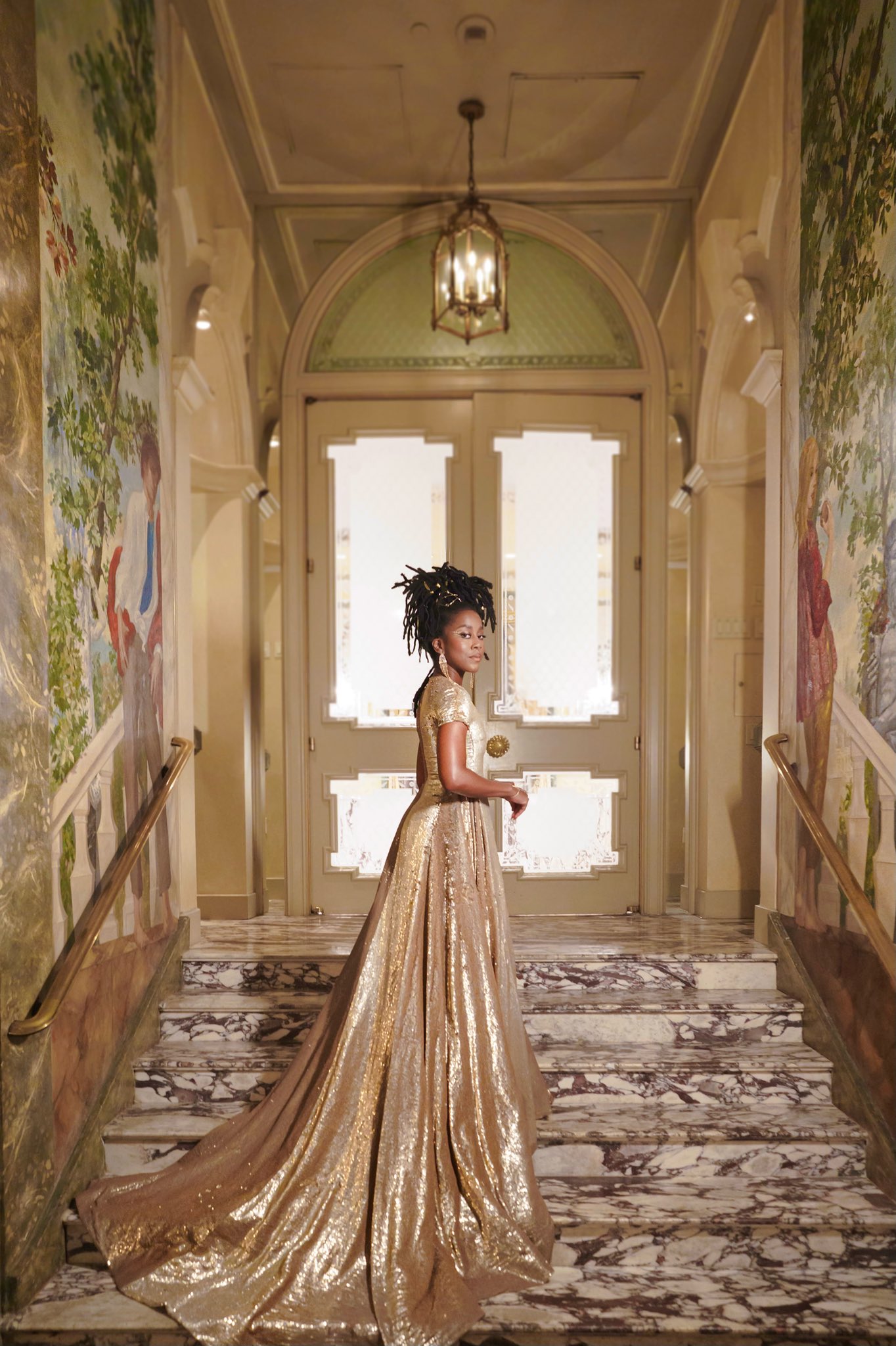 Tomi Adeyemi in stunning gold dress at Met Gala, 2021