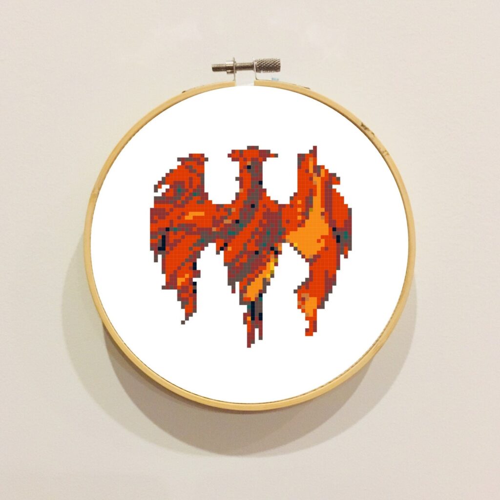 Firebird cross stitch pattern