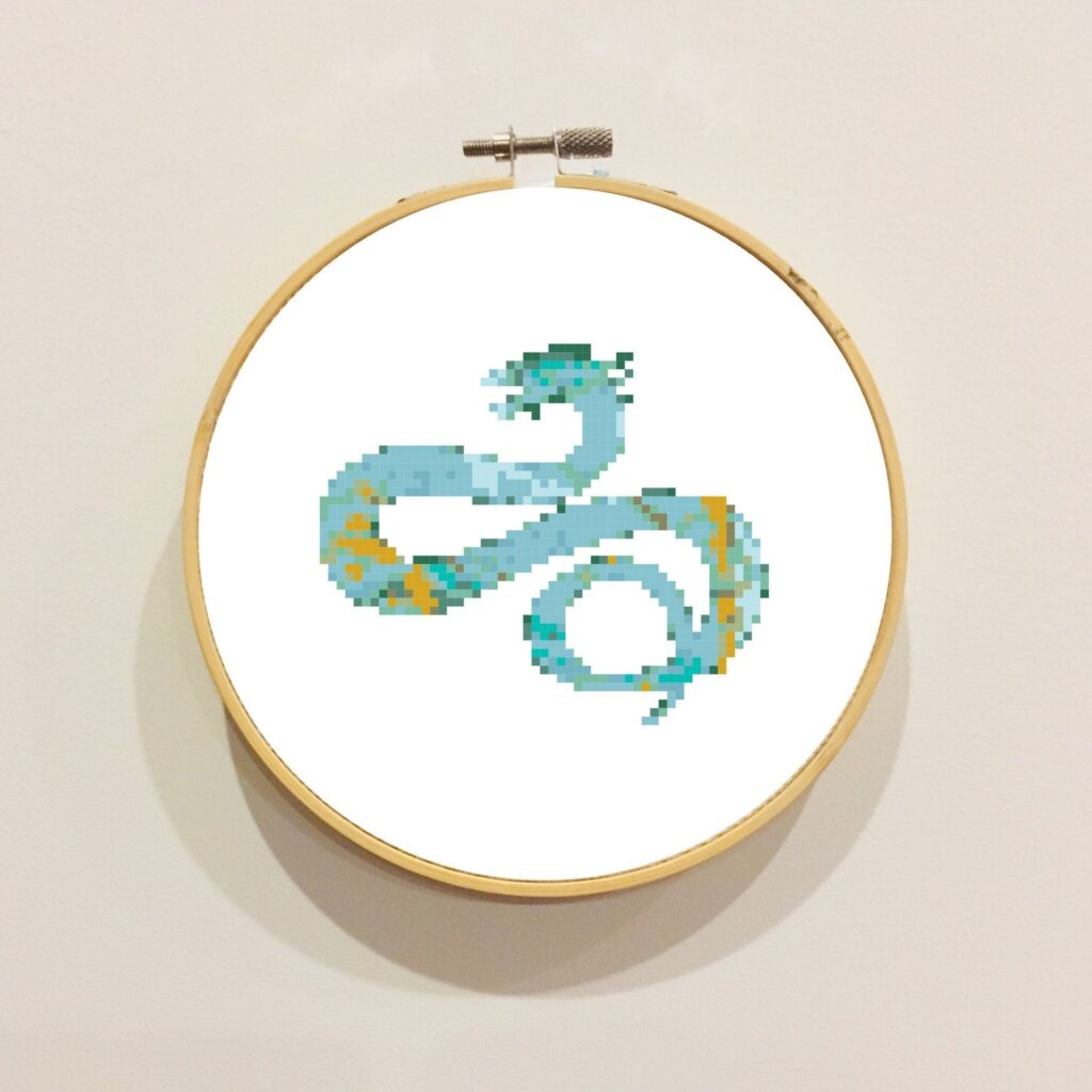 Serpent cross stitch pattern