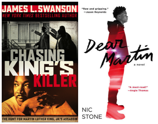 Image of Chasing King's Killer and Dear Martin book covers side by side.