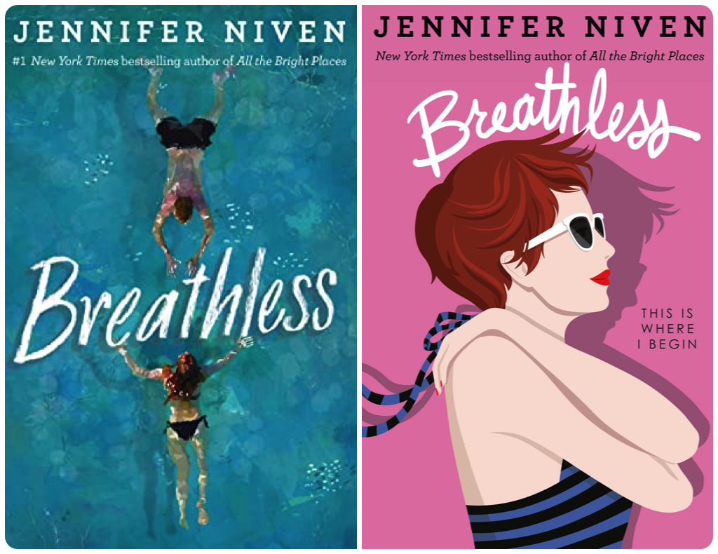 Diptic image of the book covers for Breathless by Jennifer Niven.